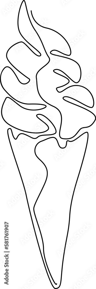 Swirl of soft-serve ice cream in cone