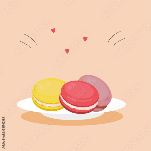 Colorful french macaroons. Vector illustration