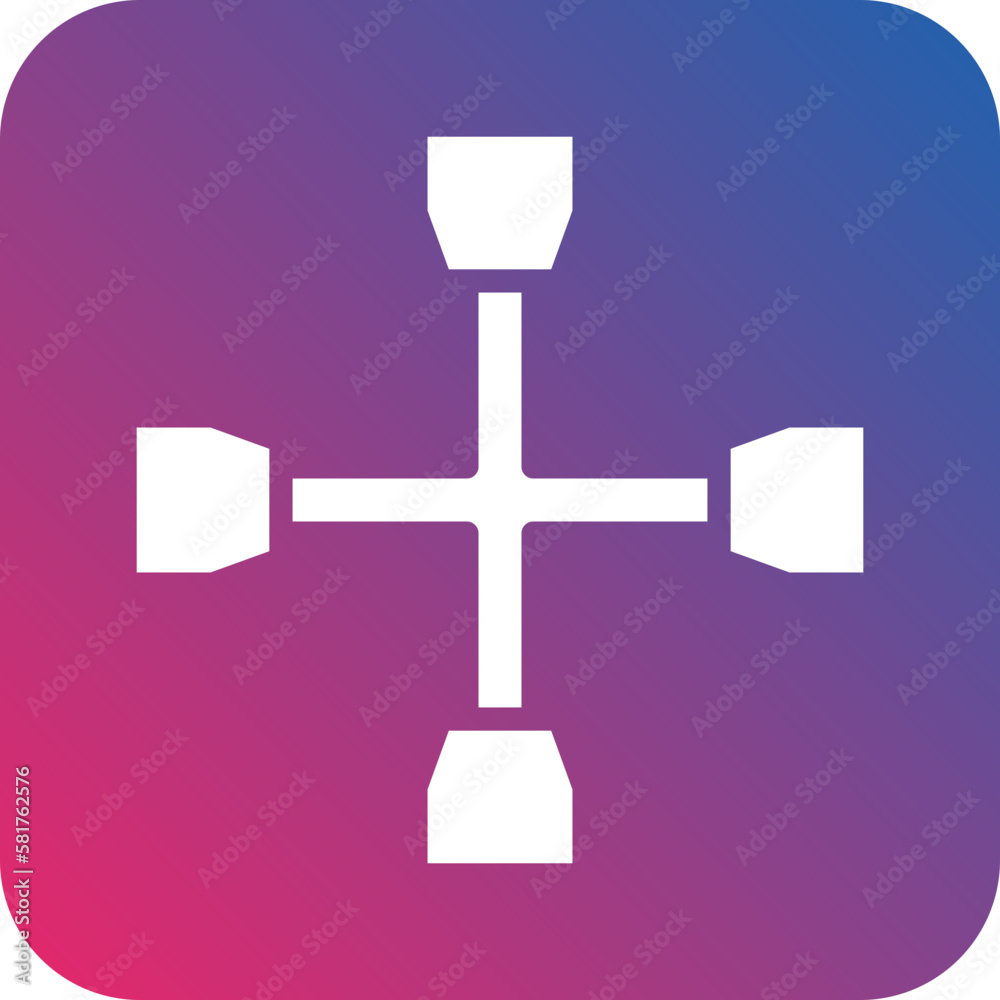 Vector Design Cross Wrench Icon Style