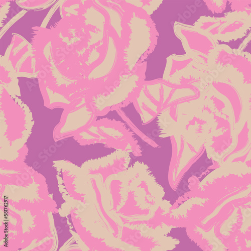 Abstract Rose Floral Seamless Pattern Design