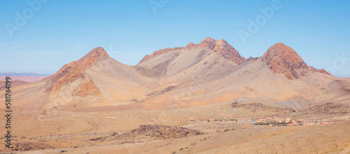 Amazing panoramic view of moroccan Atlas mountain