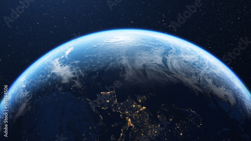 Planet earth and europe seen from space
