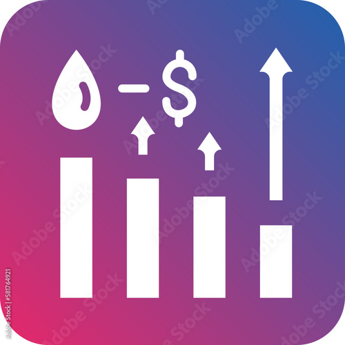 Vector Design Oil Price Increase Icon Style