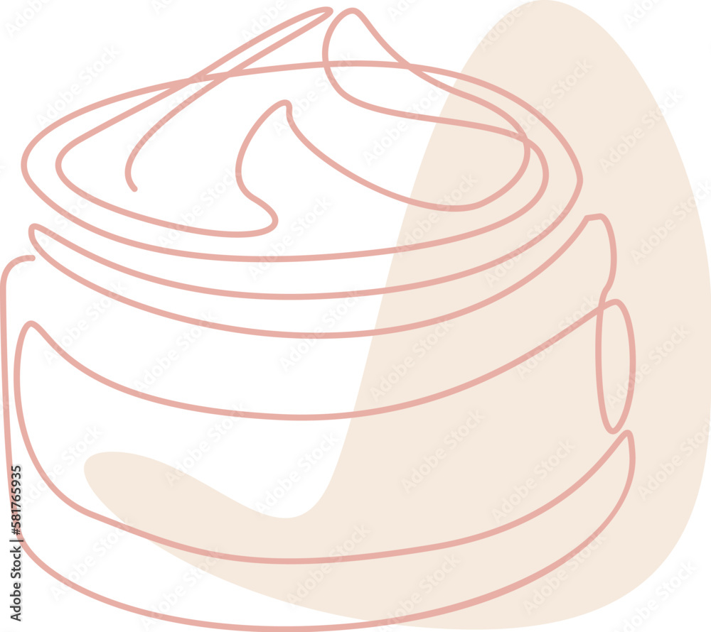 Face cream drawing in line art with color spot Stock Vector Adobe Stock