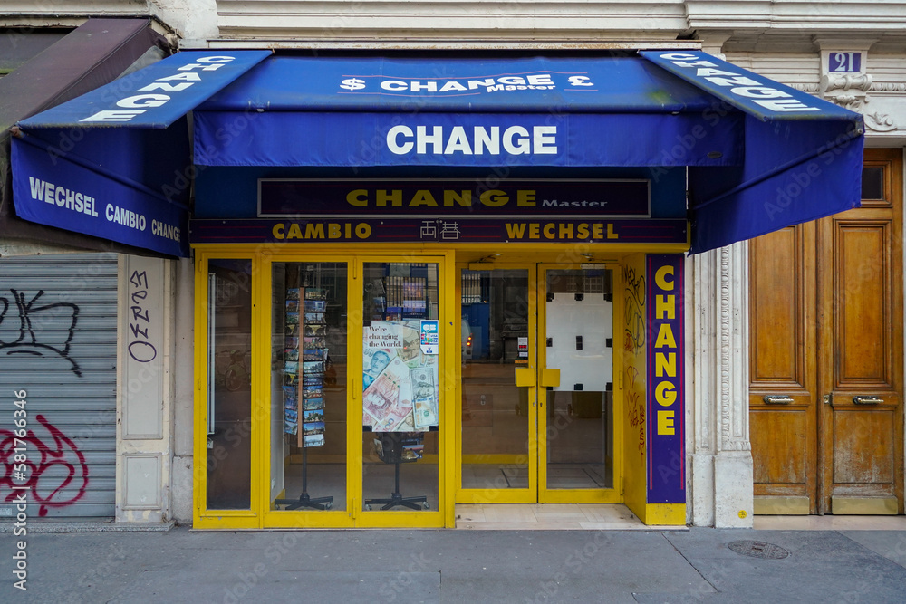 commercial vintage french parisian boutique facade , storefront