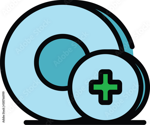 Medical lozenge icon. Outline medical lozenge vector icon for web design isolated on white background color flat