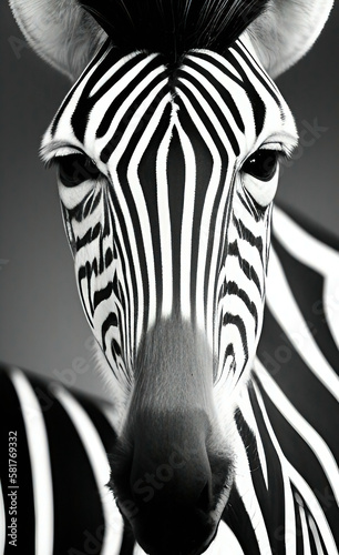 zebra head vector - Created with Generative AI Technology