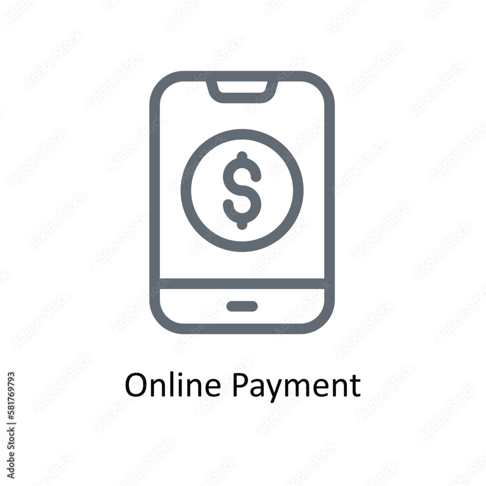Online Payment Vector outline Icons. Simple stock illustration stock Online Payment Vector outline Icons. Simple stock illustration stock