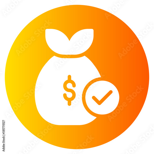 cash bag gradient icon