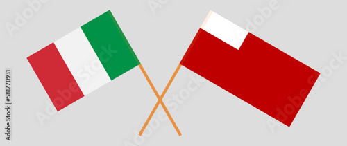 Crossed flags of Italy and Abu Dhabi. Official colors. Correct proportion