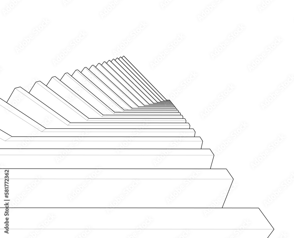 Architecture building vector 3d drawing Architecture building vector 3d drawing