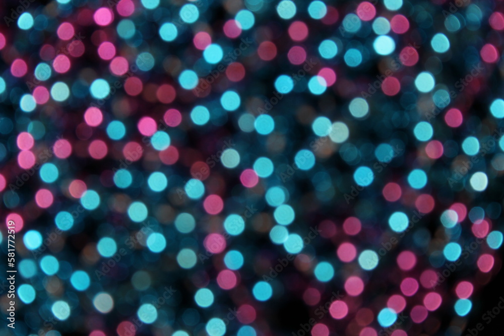 Abstract Pink and Blue Blurred Bokeh Background