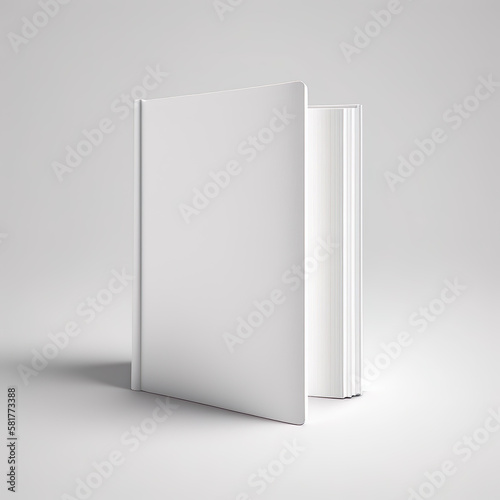 White 3d Empty Book Mockup Generative AI 