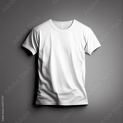 Men's T-shirt template,from two sides, natural shape on invisible mannequin, for your design mockup for print. Generative Ai