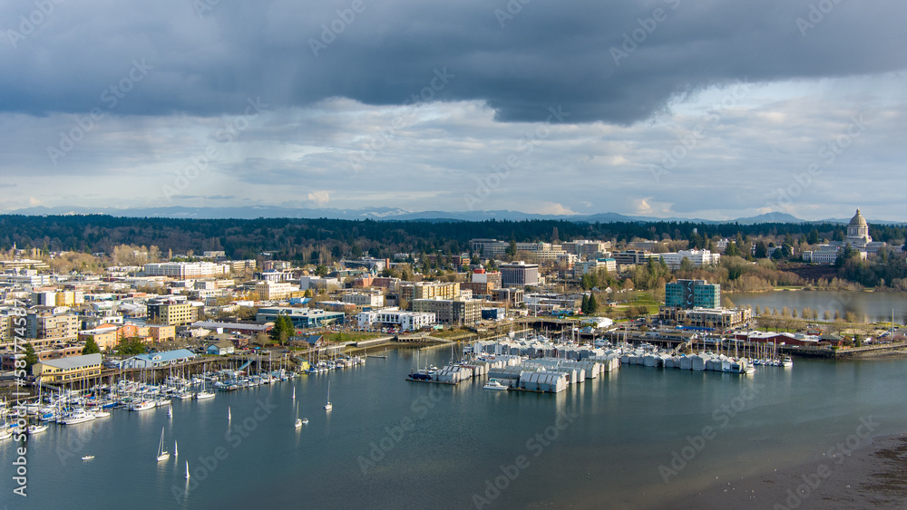 Olympia, Washington waterfront in March 2023
