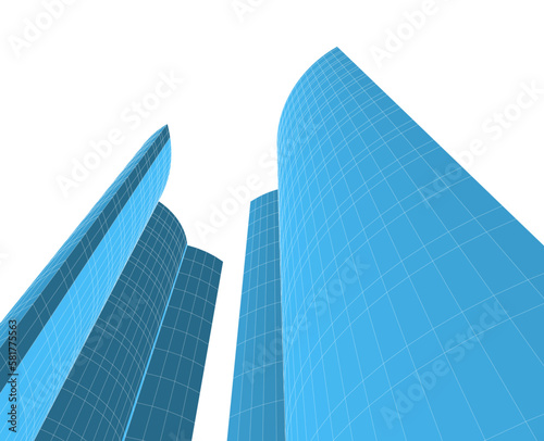 Architecture building vector 3d drawing