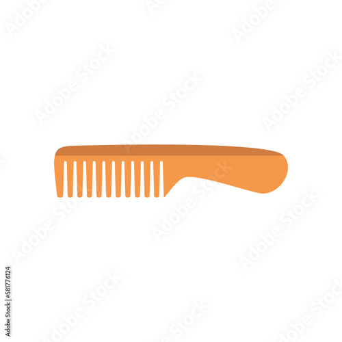 hair com for hairdresser. Hair care, combing, styling flat design vector illustration isolated on white background