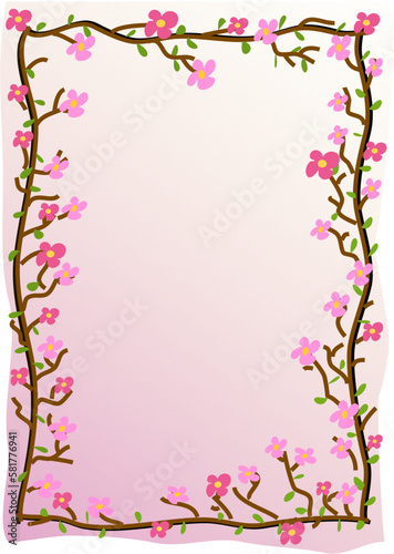 Picture frame of spring flowers