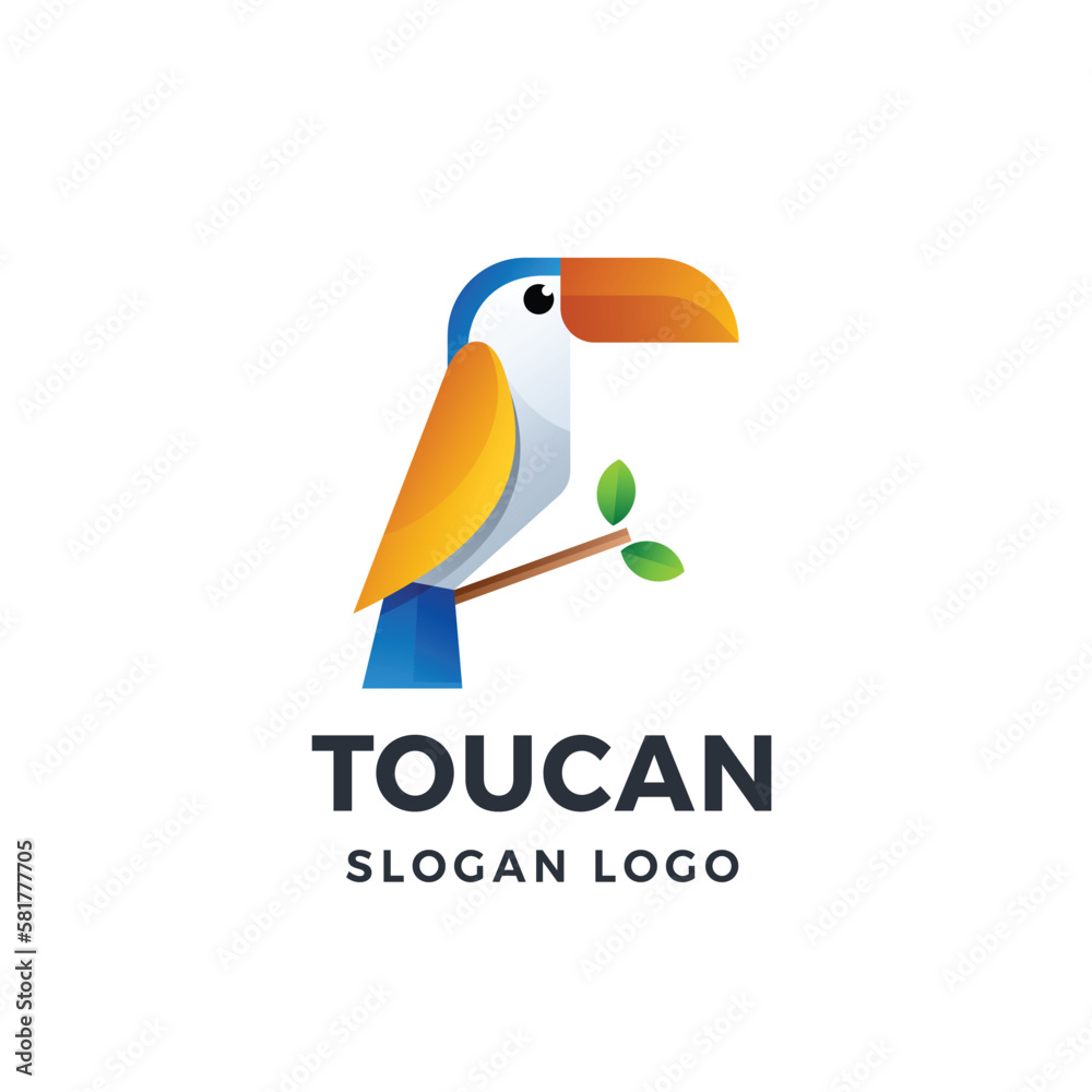 Toucan Gradient Logo Vector Icon Illustration Toucan Gradient Logo Vector Icon Illustration
