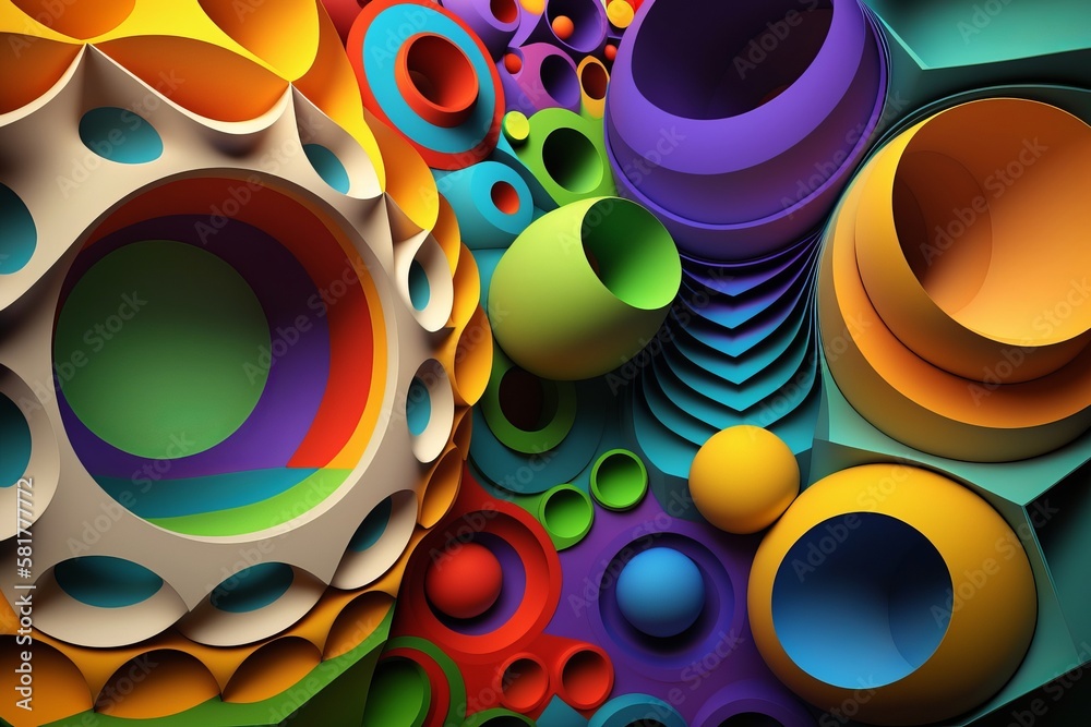 3D Colorful Background made with Generative AI 3D Colorful Background made with Generative AI