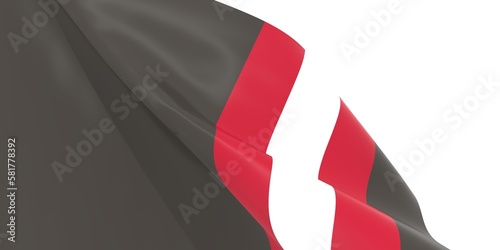 Billede på lærred Waved flag textured by Tampa Bay Buccaneers american footbal team uniform colors
