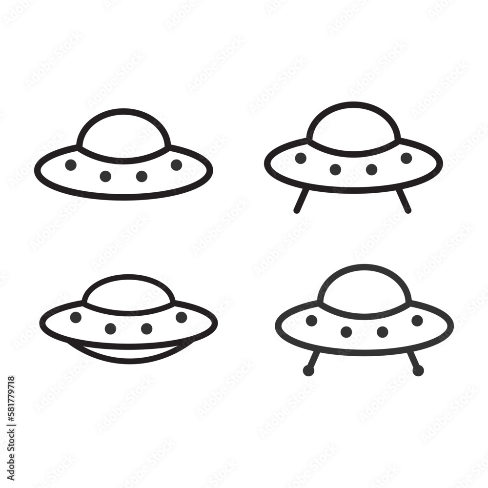 UFO icon. Space sign set vector ilustration. UFO icon. Space sign set vector ilustration.