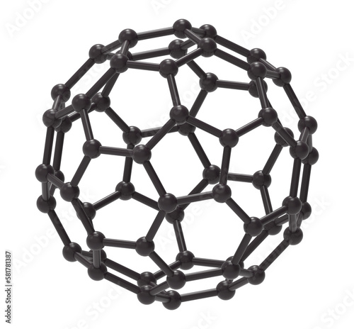 Fototapeta Naklejka Na Ścianę i Meble -  Buckyball or buckminsterfullerene molecule isolated. Png transparency