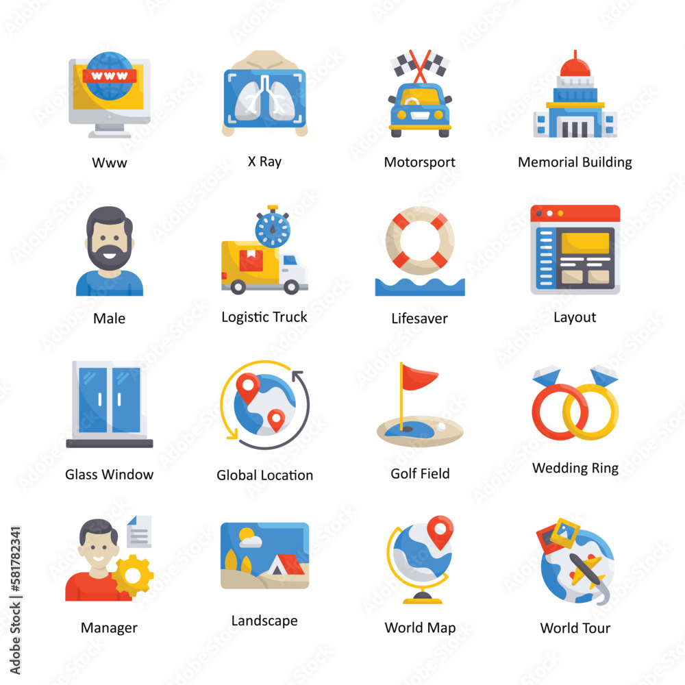 Miscellaneous vector flat icon style illustration. EPS 10 File Set Miscellaneous vector flat icon style illustration. EPS 10 File Set