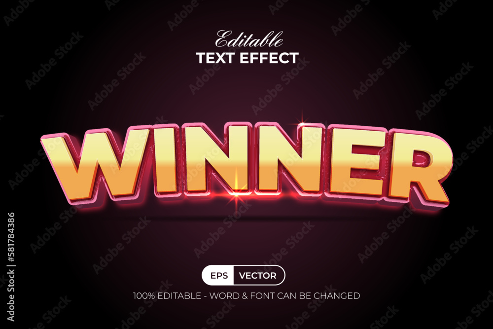 Winner Editable Text Effect Gold Style Winner Editable Text Effect Gold Style