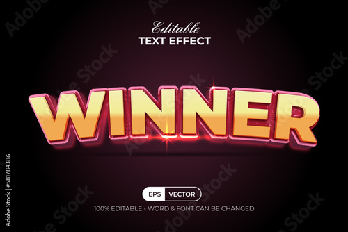 Winner Editable Text Effect Gold Style