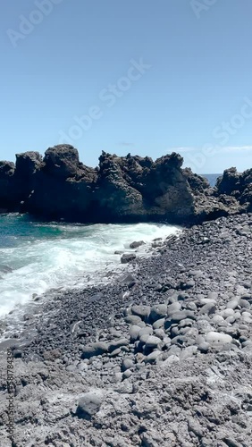 stone beach in tamaduste El Hierro, Canary Islands photo
