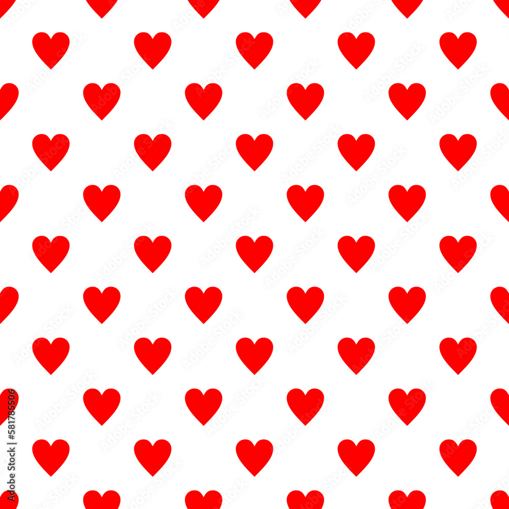 seamless pattern with red hearts romance wedding card design shape red clipart icon symbol sign vector illustration