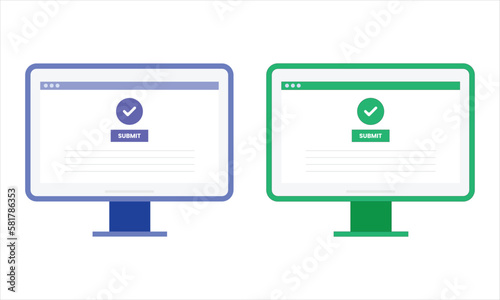 Computer flat vector illustration design. Submit project or file vector illustration design