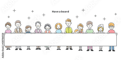 みんなでボートを持つ人々