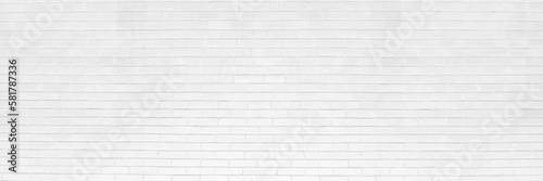 Panorama view white bricks wall layer. White brick wall texture seamless vector illustration