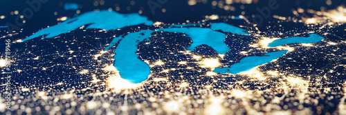 USA, Great Lakes tilt shift panorama