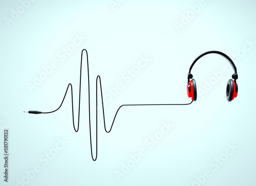 Headphones and EKG heart.