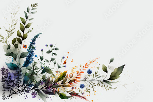 spring floral background summer flowers on white background 