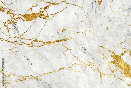 White marble with subtle gold veins background (Ai generated)