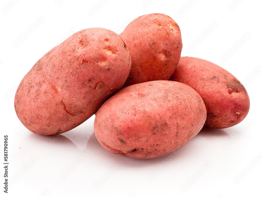 Dirty potatoes vegetables isolated on white background Dirty potatoes vegetables isolated on white background