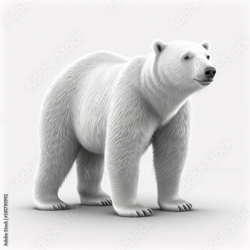 Polar bear 3d model - preview item for sale. Generative AI.