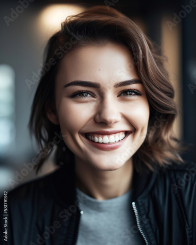 Smiling Woman 03 - Made by human and Generative AI