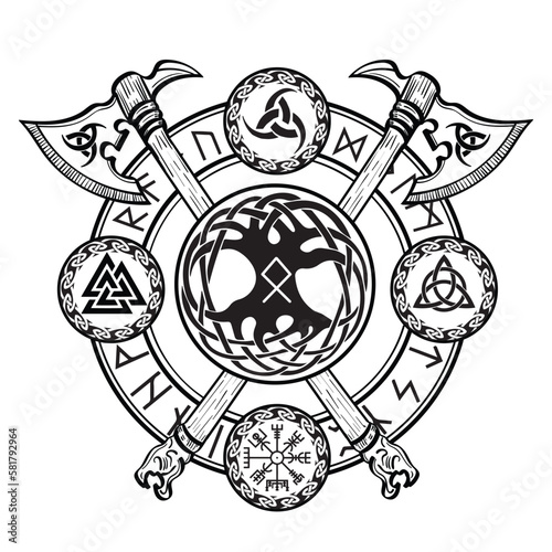 Tree of Life , Yggdrasil vector	
