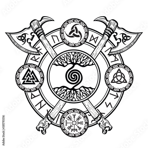 Tree of Life , Yggdrasil vector	
