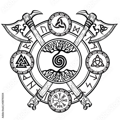 Tree of Life , Yggdrasil vector	
