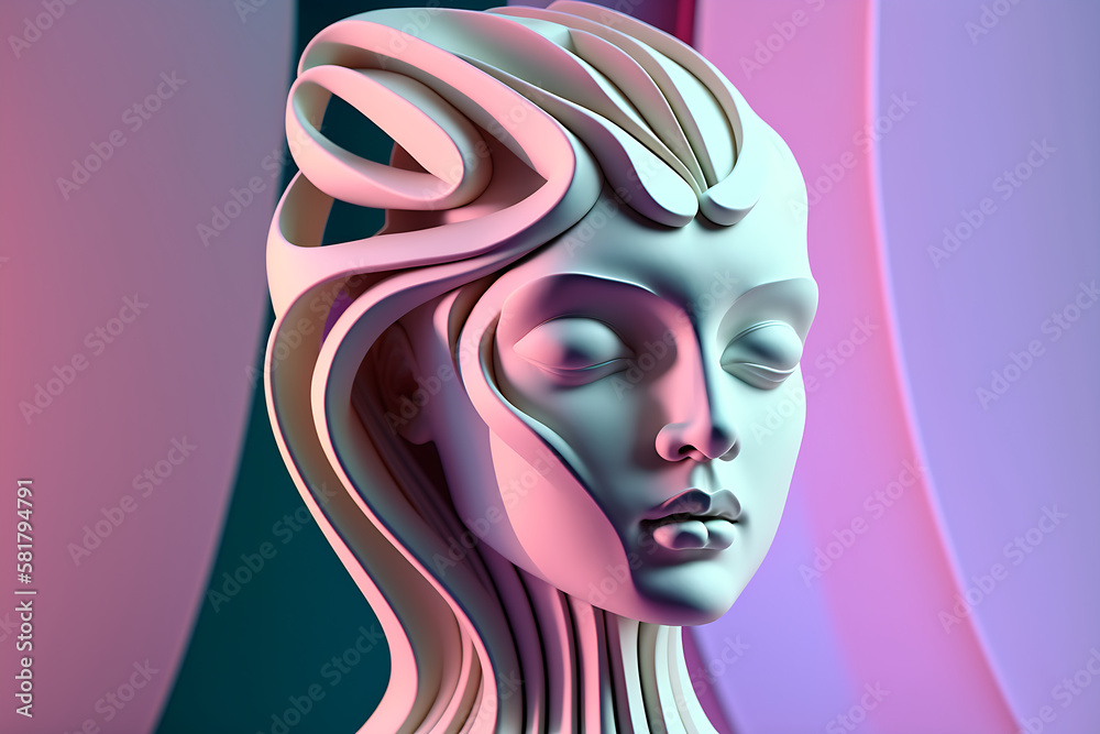 Sculpture closeup of a female, generative AI Sculpture closeup of a female, generative AI