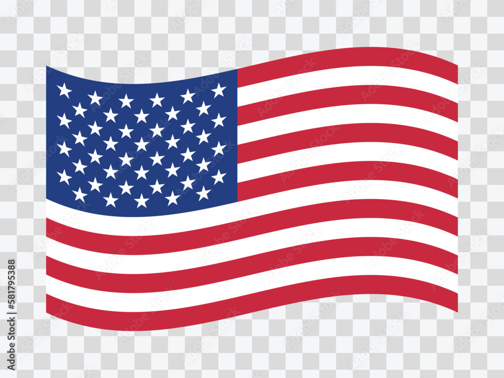USA flag on transparent background. Vector illustration. USA flag on transparent background. Vector illustration.