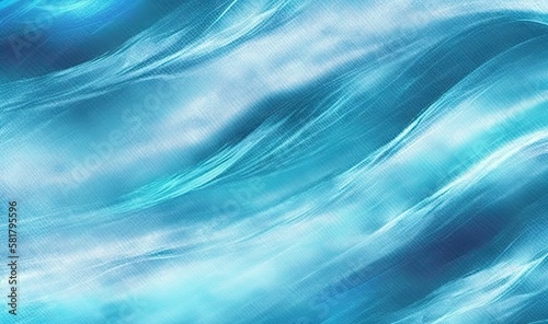  a blue and white background with waves and a blue sky. generative ai