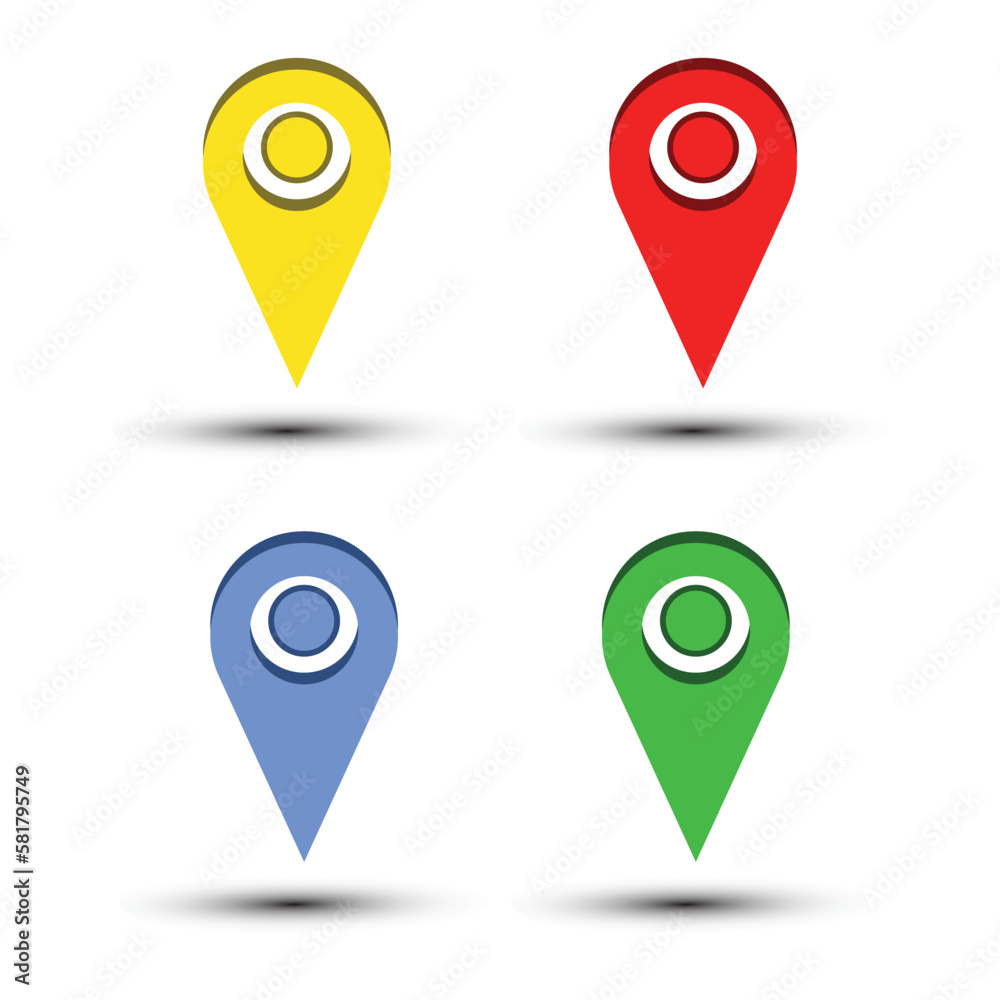 Location icon pin and Vector illustration Location icon pin and Vector illustration