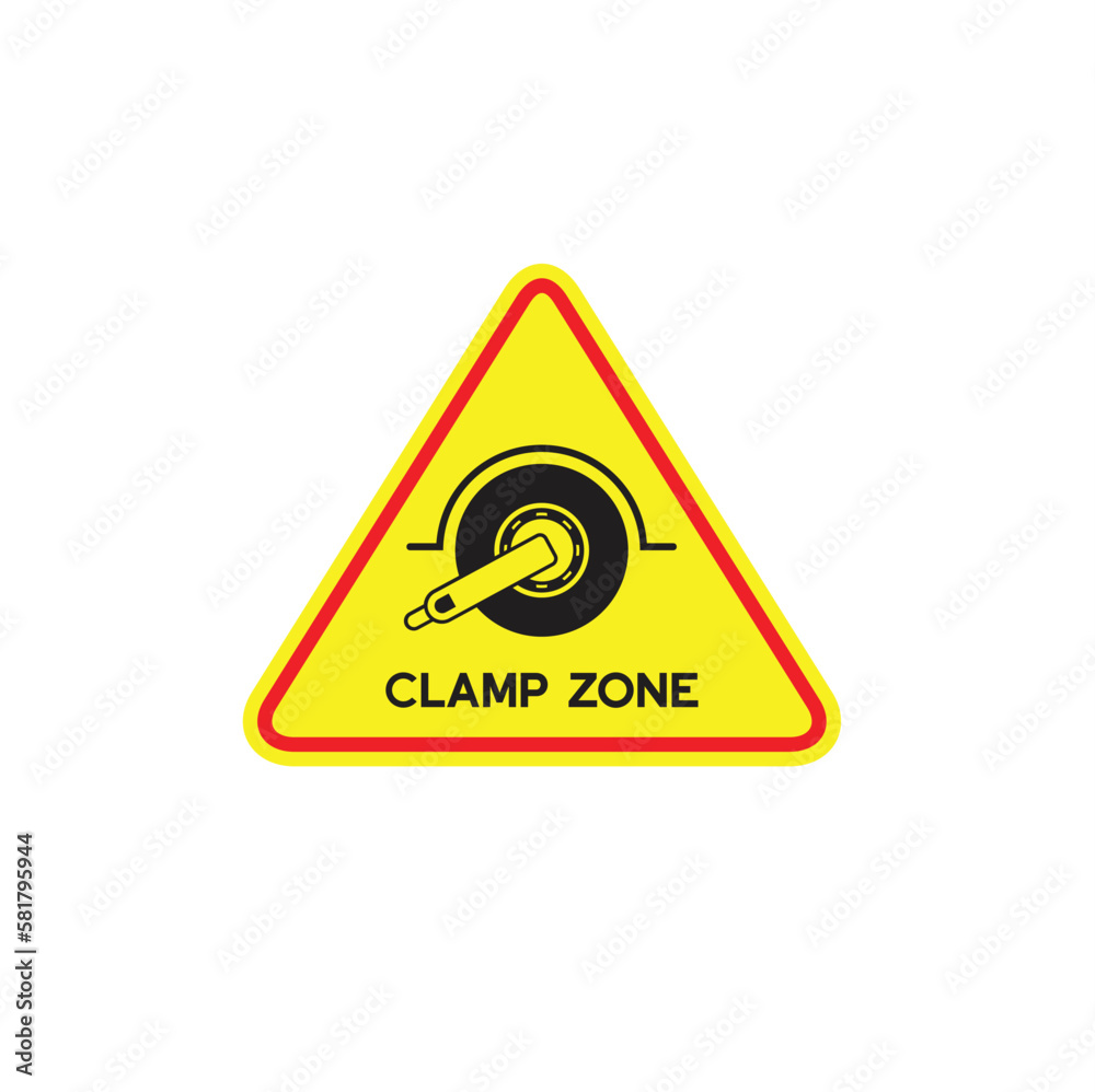 symbol of wheel clamping zone, road sign, vector art. symbol of wheel clamping zone, road sign, vector art.